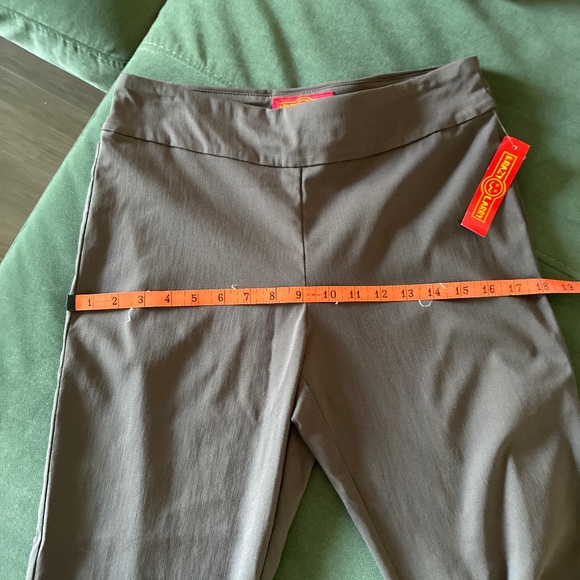 NWT Krazy Larry pull on stretch ankle pants in brown stretch S 6 - Picture 7 of 11